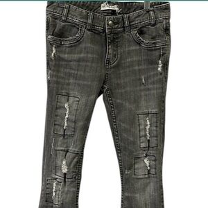 ISO!!! Free People Distressed Super Flare Jeans - Black/Gray - Size 27